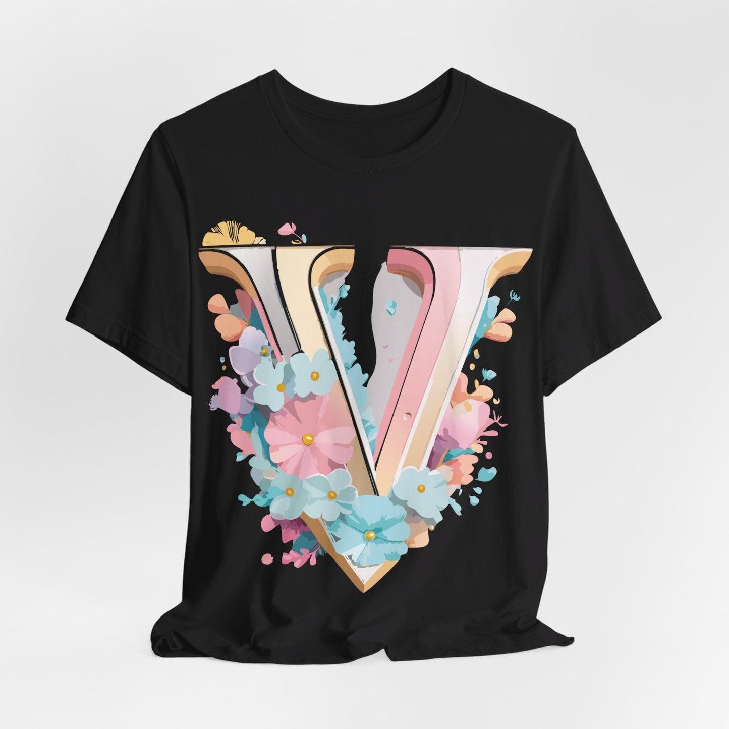 Letter V Graphic Tee Unisex Jersey Short Sleeve Vintage Inspired Art Design