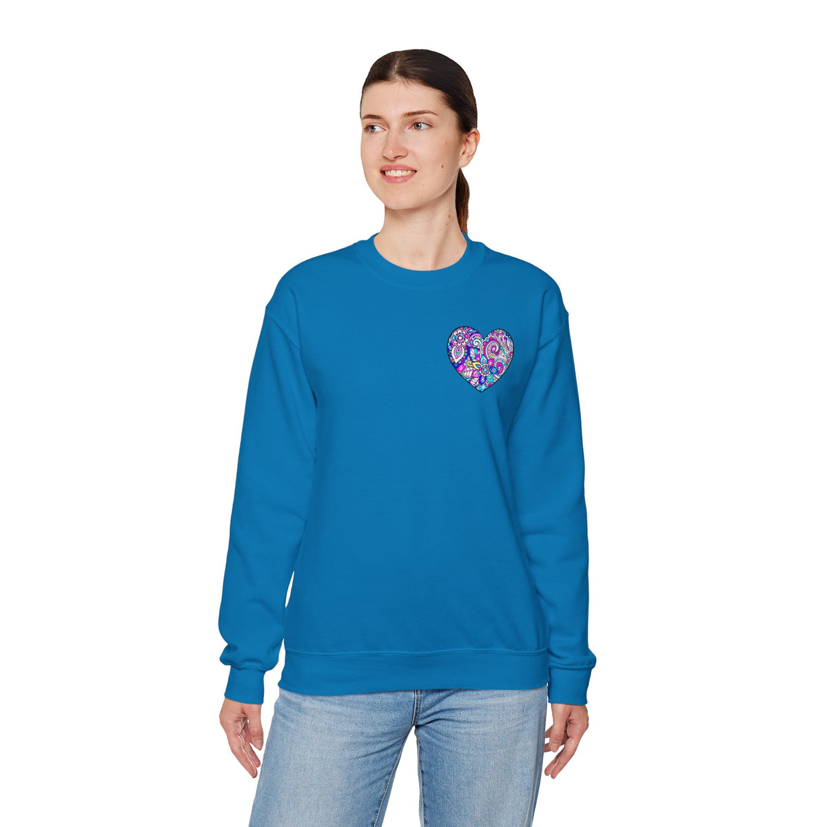 Small Heart Sweatshirt, Floral Heart Sweatshirt, Floral Love Sweatshirt, Valentine's Day Sweatshirt, Heart Floral Sweatshirt 101