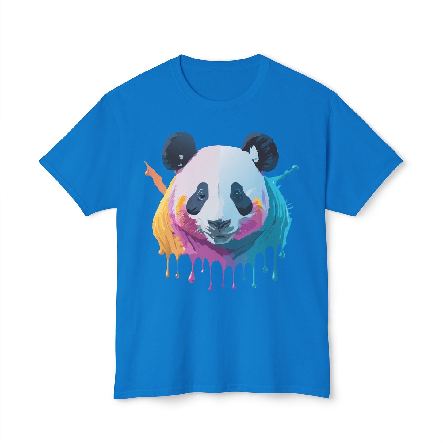 Unisex Panda Art Tee With Floral Print Premium Vintage Style HD Cotton Shirt Comfortable