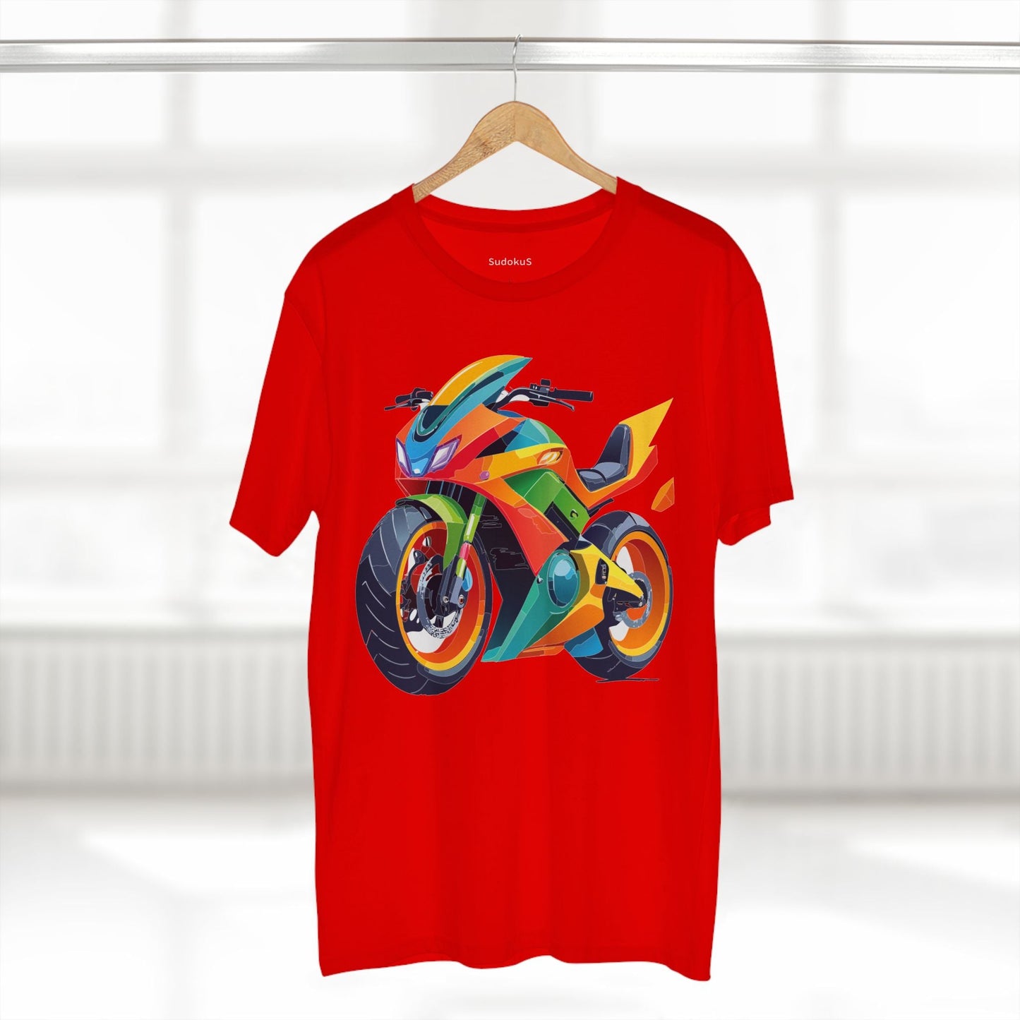 Moto Bike Graphic Unisex 100 Cotton Staple Tee 5