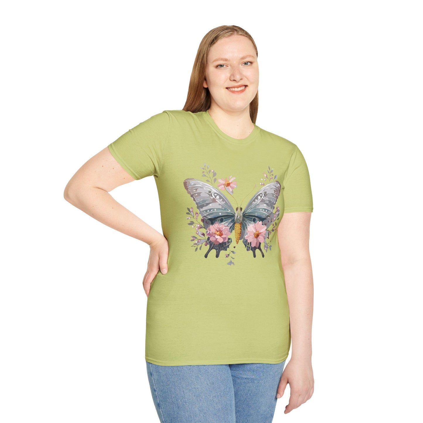 Butterfly Themed Unisex T Shirt Softstyle Monarch Gildan 64000 Ring Spun Cotton Tee