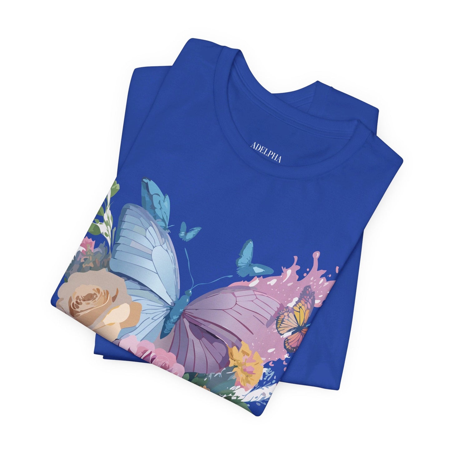 Butterfly Graphic Unisex 100 Cotton Lightweight Vintage Floral Design Jersey Tee 33