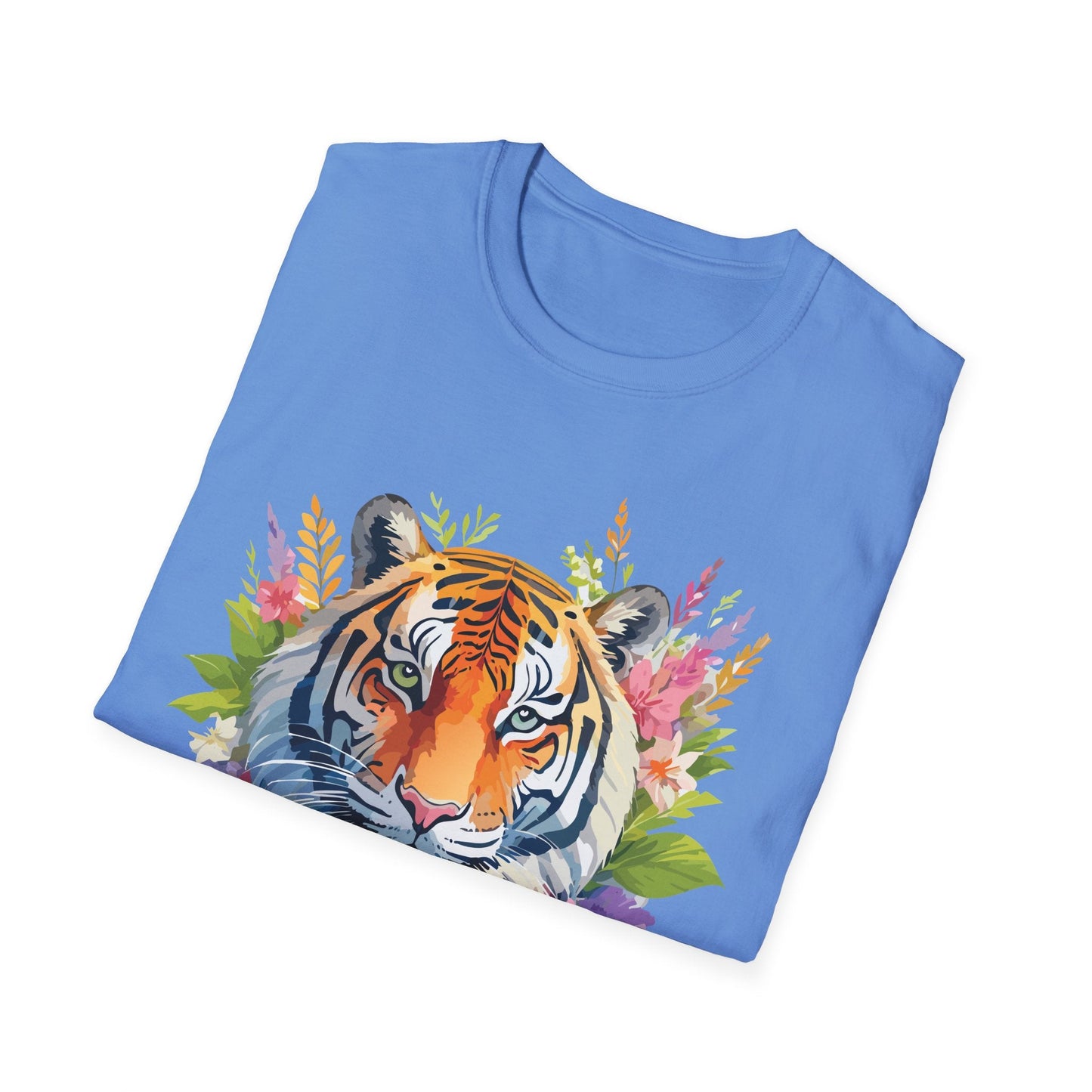 Tiger Print Unisex Gildan Softstyle Tee 64000 100 Percent Ring Spun Cotton
