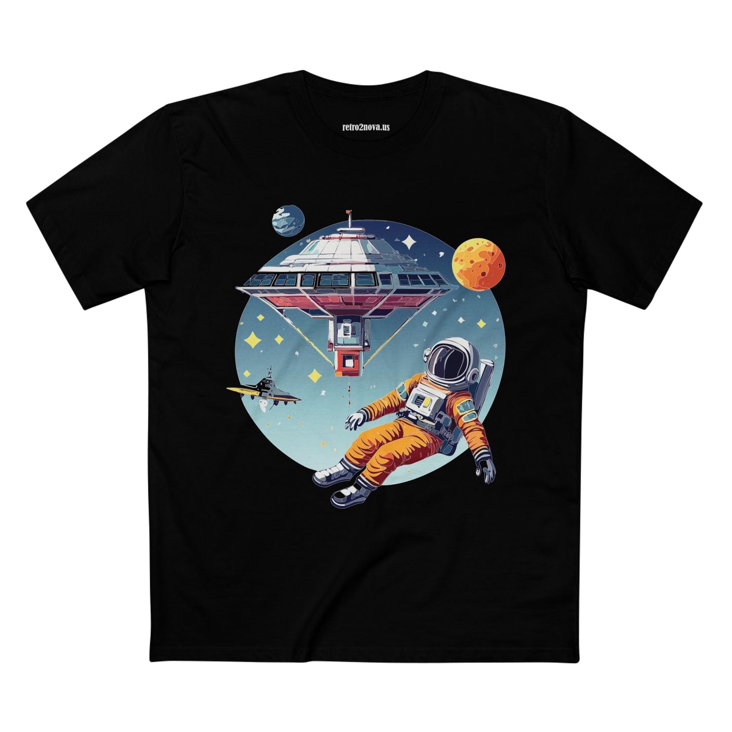 Cosmos Astronaut Shirt Unisex Premium Cotton Tee With Original Art Design By Retro2Nova