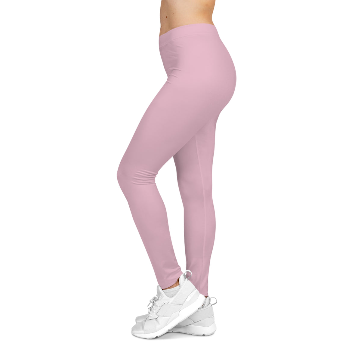Pastel Petal Pink Color Women's Poly-Span Casual Leggings XS-2XL