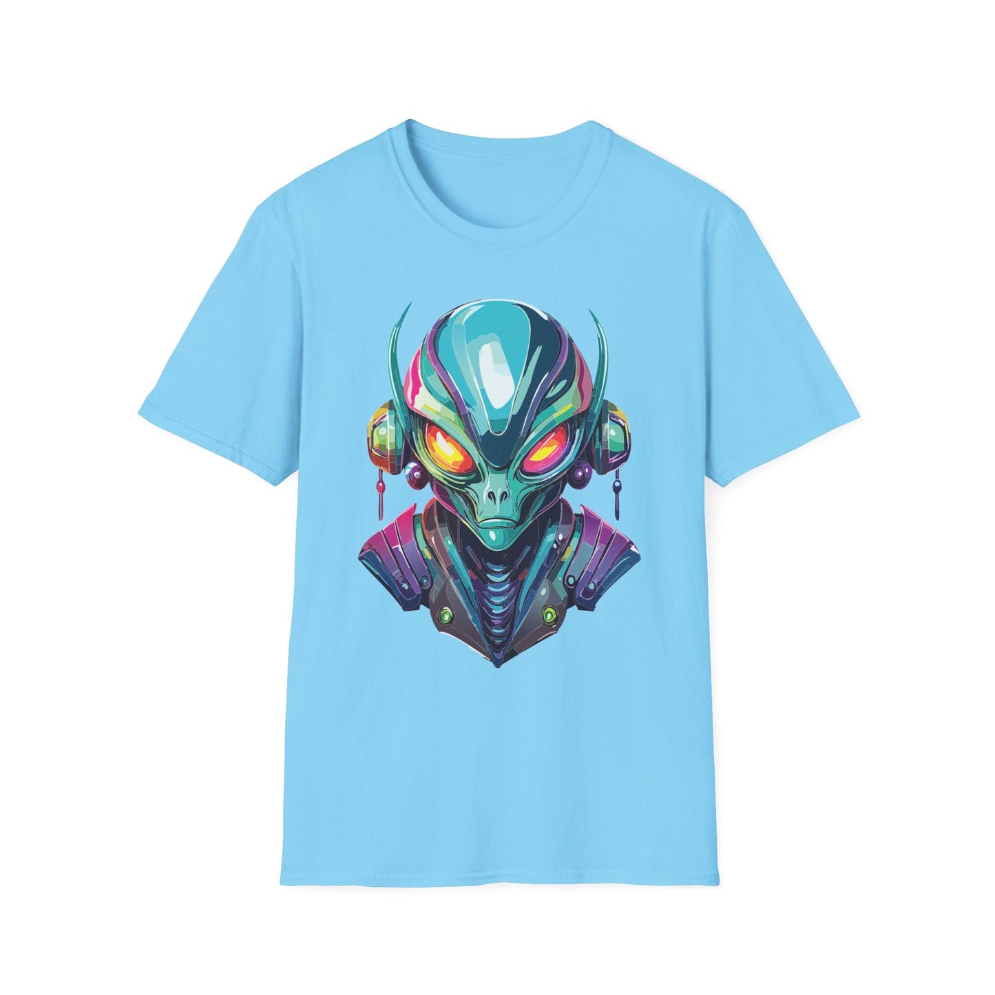 Alien Cosmos Unisex Cotton T Shirt With Alien Artwork Softstyle Ring Spun Cotton 64000