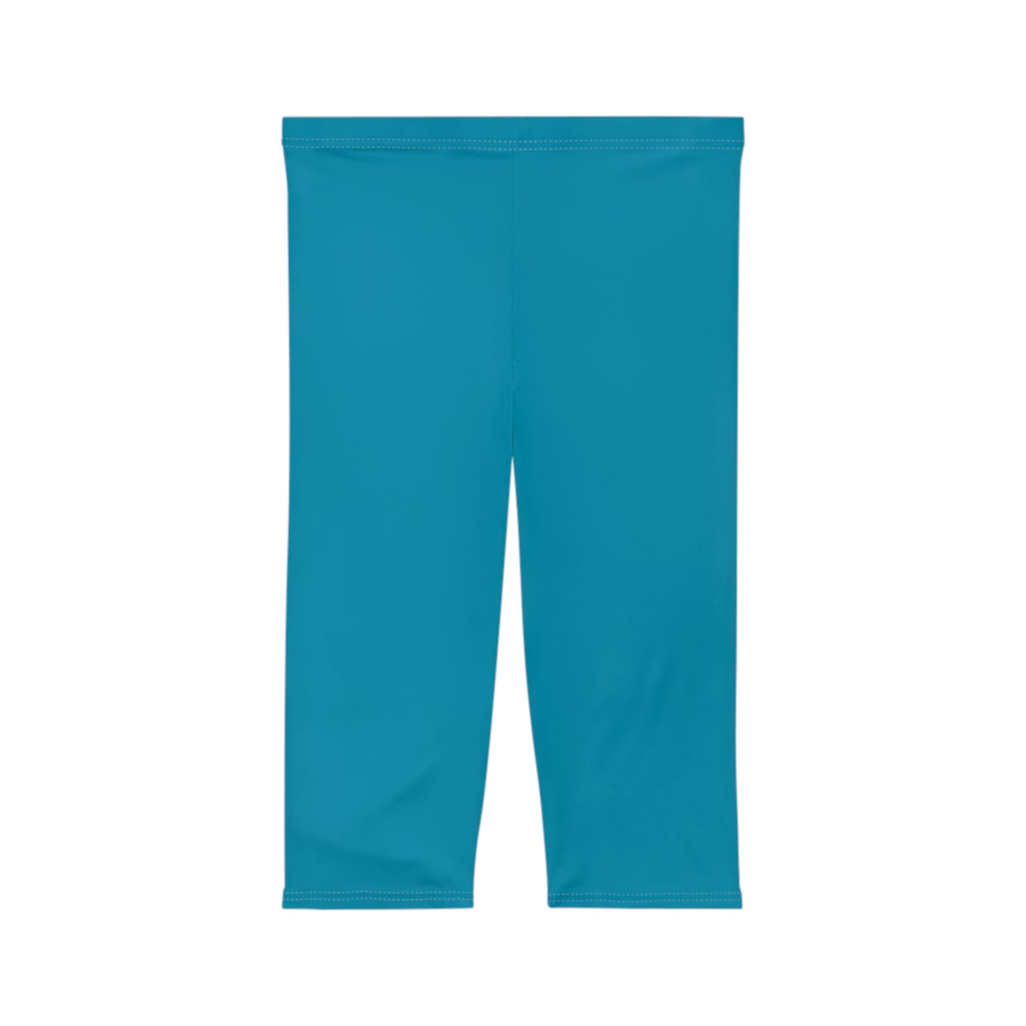 Bon-Blue Color Women's Brushed Suede Poly Span Casual Capri Leggings XS-2XL