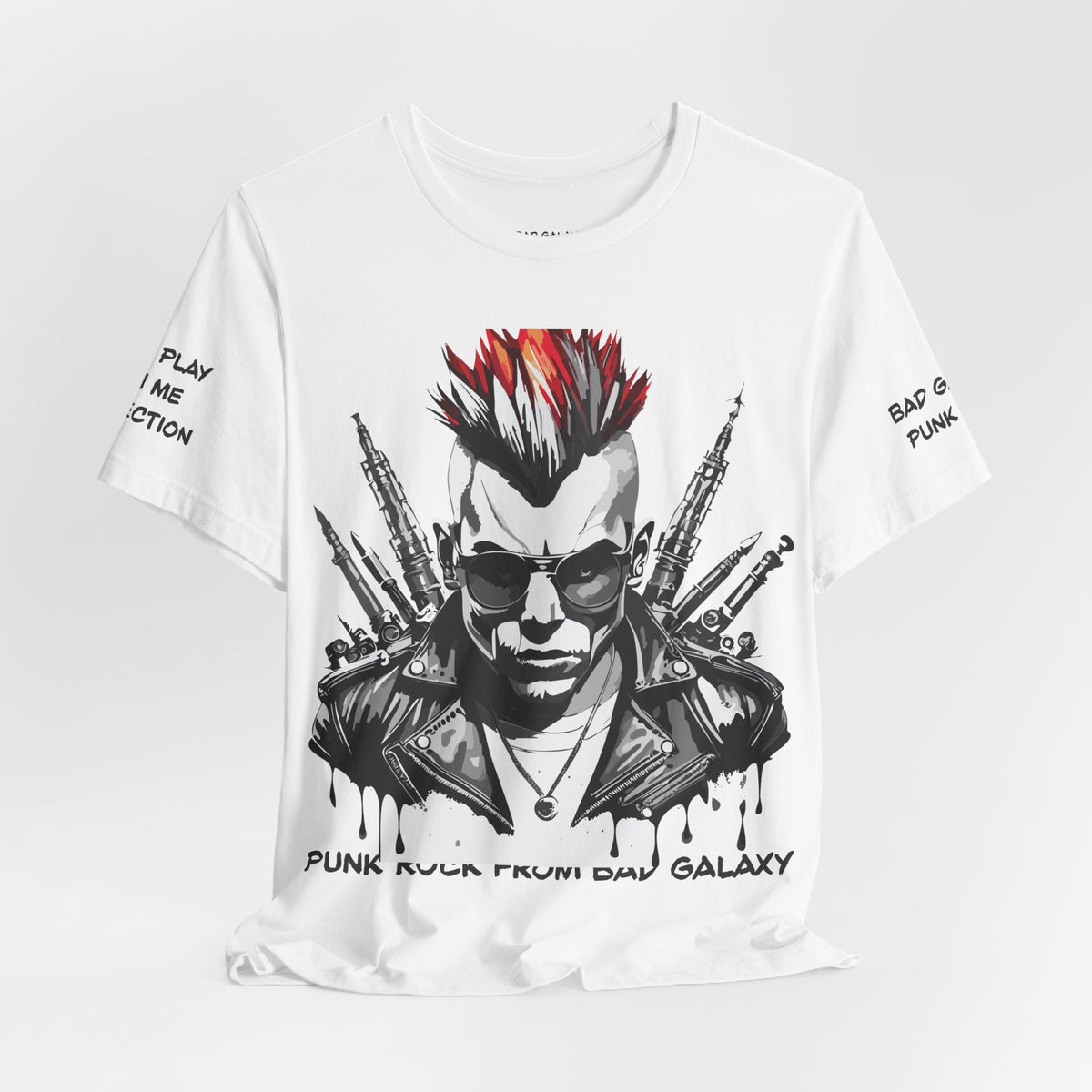 Punk Rock Graphic Unisex Cotton Bella+Canvas Tee with Art Design b37