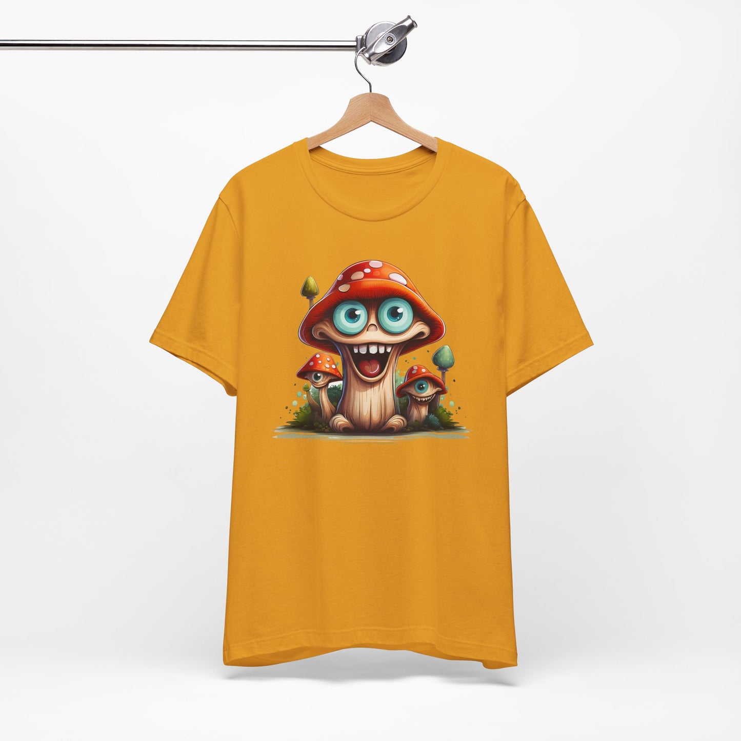 Cute Mushroom Graphic Tee, Fun Cartoon Shirt, Funny Mushroom Shirt, Cute Cartoon Tees, Graphic T-Shirt, Art Design T-Shirt