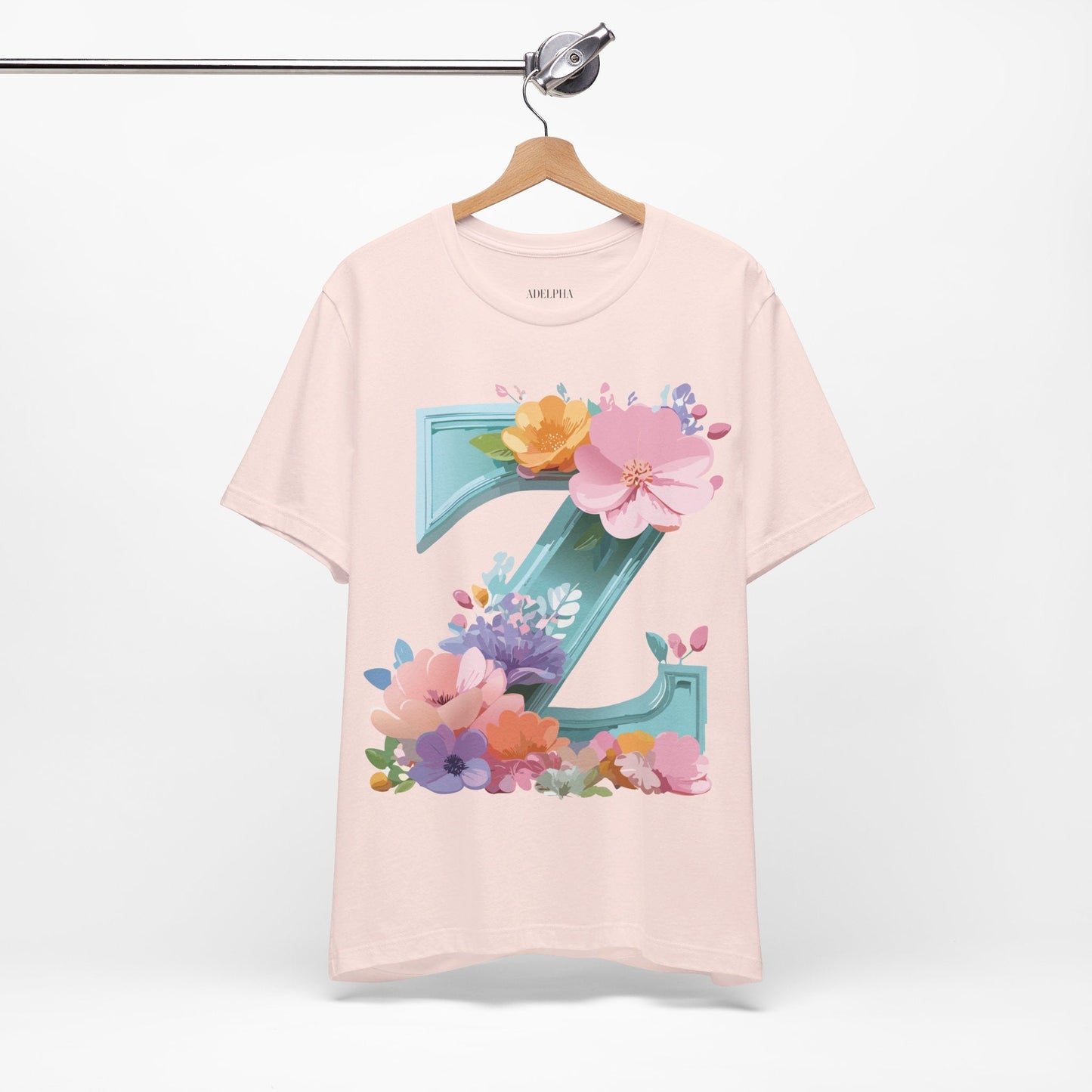 Letter Z Shirt Graphic Tee Unisex Jersey Short Sleeve Premium Vintage Inspired Artwork Adelpha