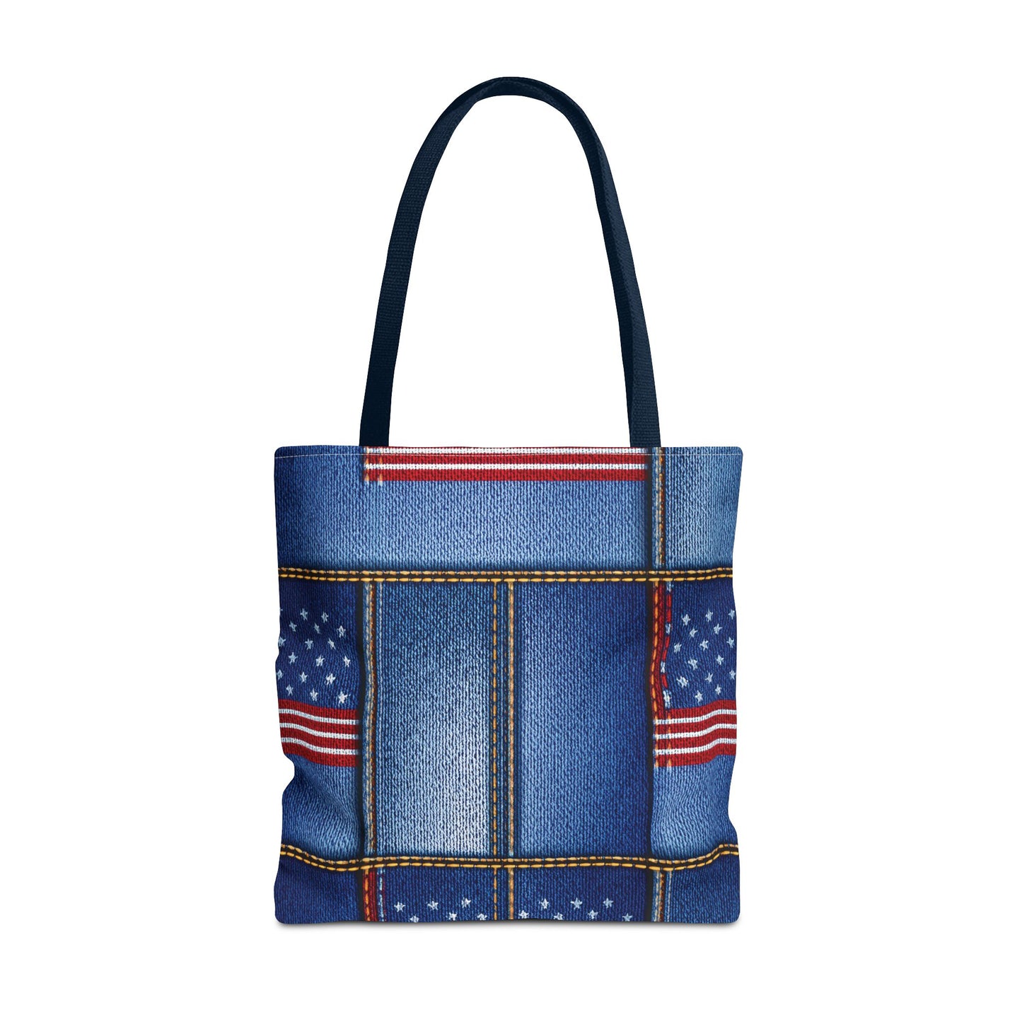 4th of July Graphic Denim Fabric Imitation Print Unisex Canvas Bag Poly Spun 3 Sizes Tote Bag 200-17