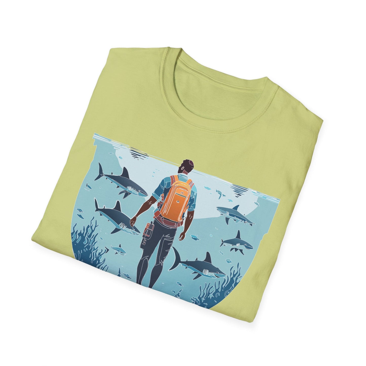 Ocean Tee Shirt Unisex Softstyle T Shirt With Ocean Art Design U Boat Theme Graphic Artwork Edition