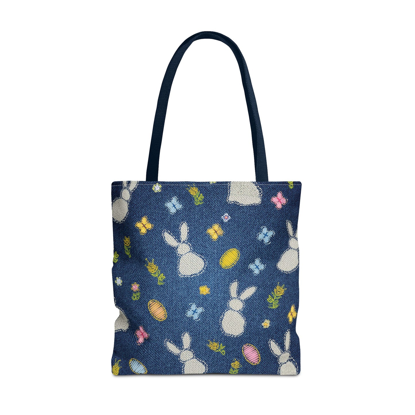 Easter Graphic Design Denim Fabric Imitation Print Unisex Canvas Bag Poly Spun 3 Sizes Tote Bag 204-2