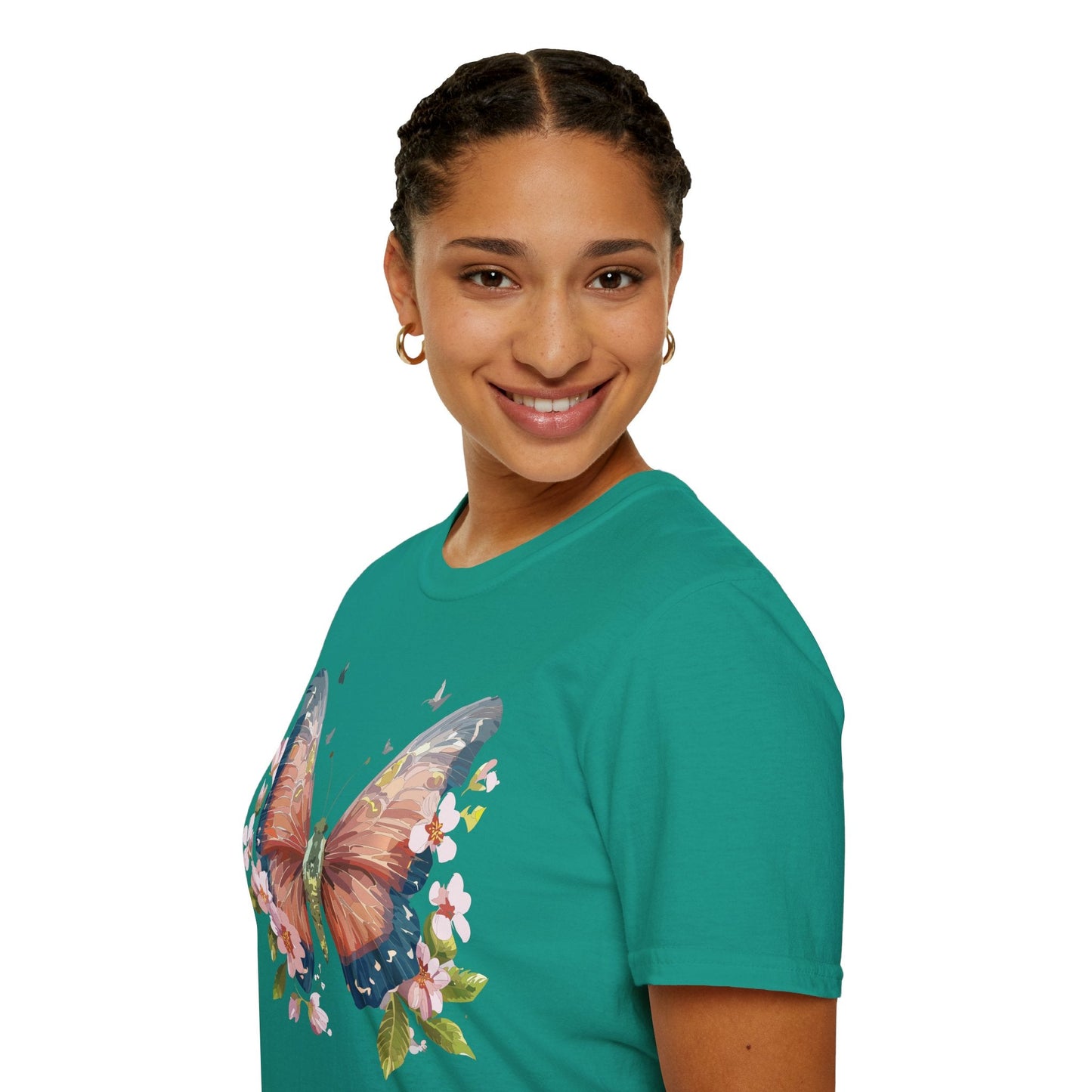 Unisex Monarch Butterfly T Shirt Softstyle 64000 Gildan Ring Spun Cotton Tee Lightweight Comfort