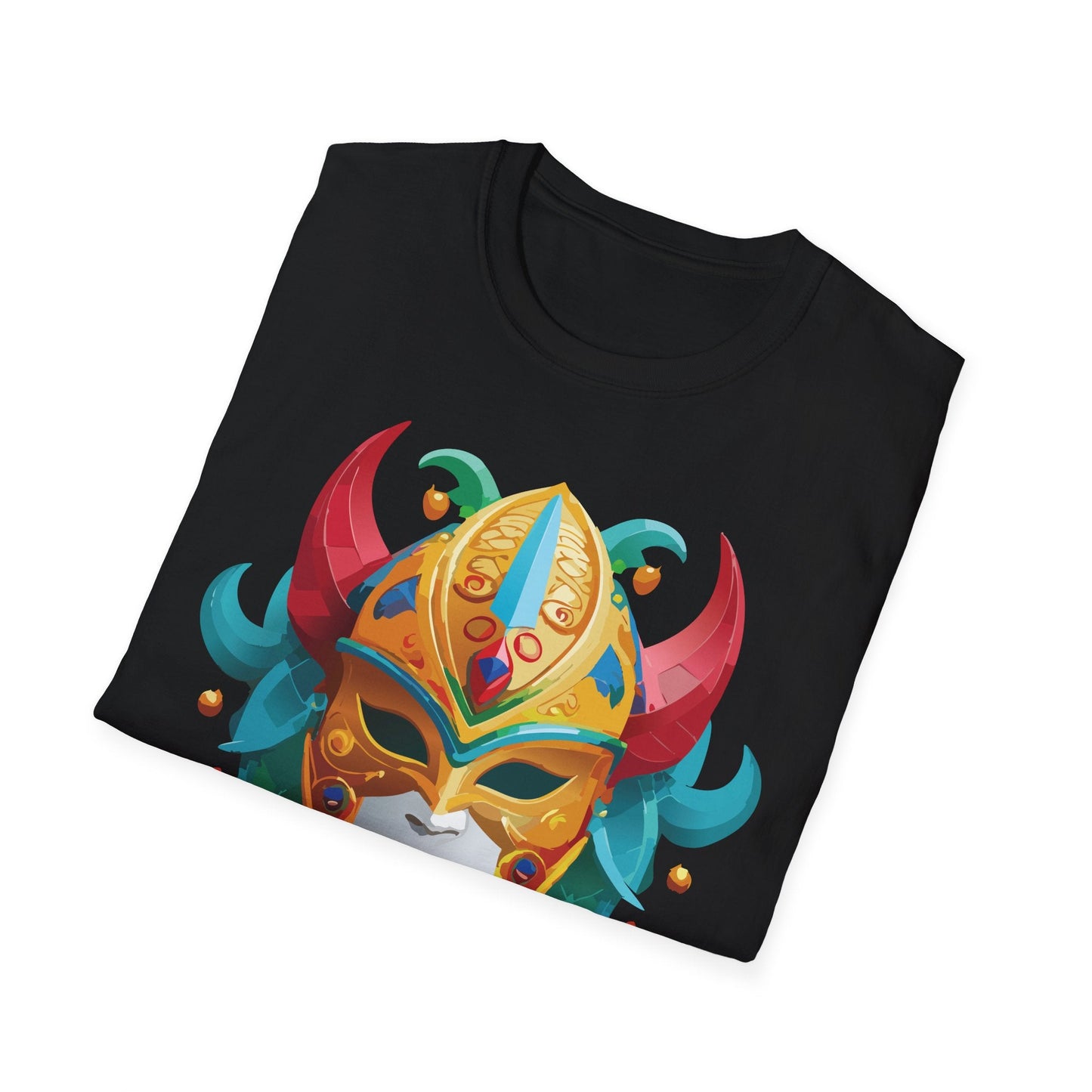 Unisex Mask Tee Shirt Softstyle Gildan 64000 Cotton Tee Masquerade Design Artwork