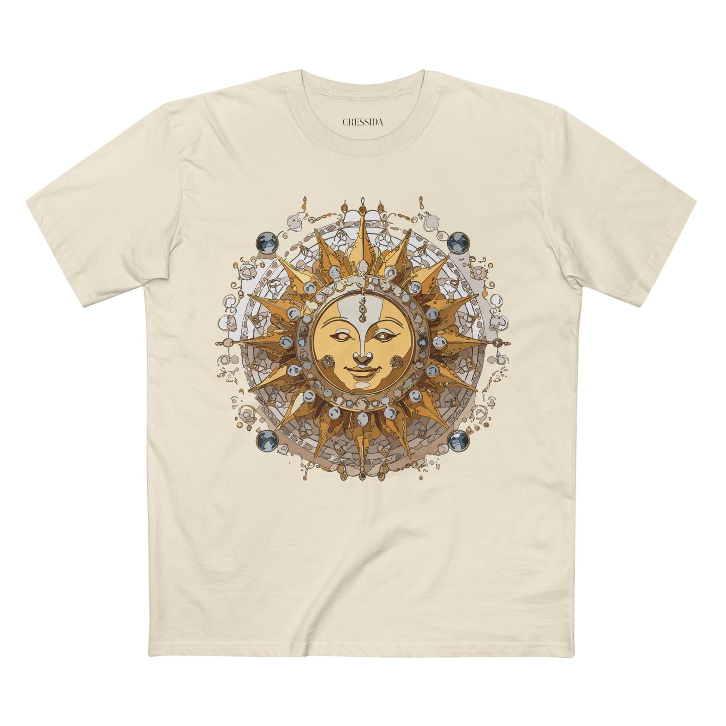 Gold Sun Graphic Unisex 100 Cotton T-Shirt with Golden Art Design 5