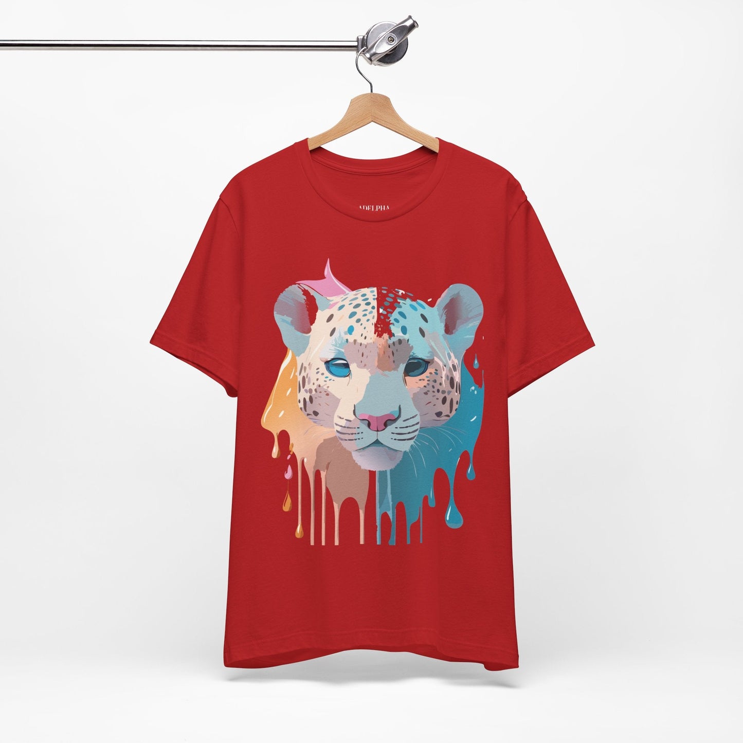 Adelpha Cheetah Graphic Tee Unisex Short Sleeve Art Design Shirt