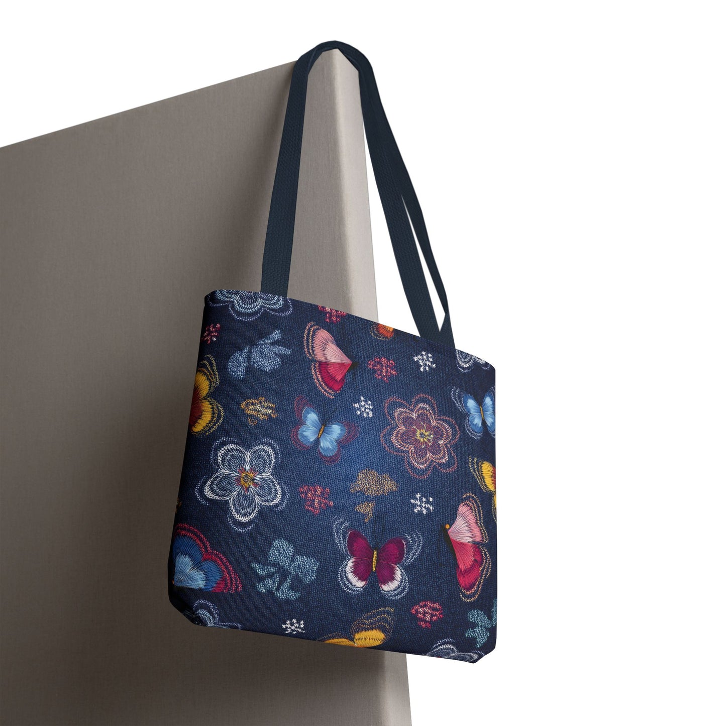 Denim Fabric Imitation Print Unisex Canvas Bag Poly Spun 3 Sizes Tote Bag 168