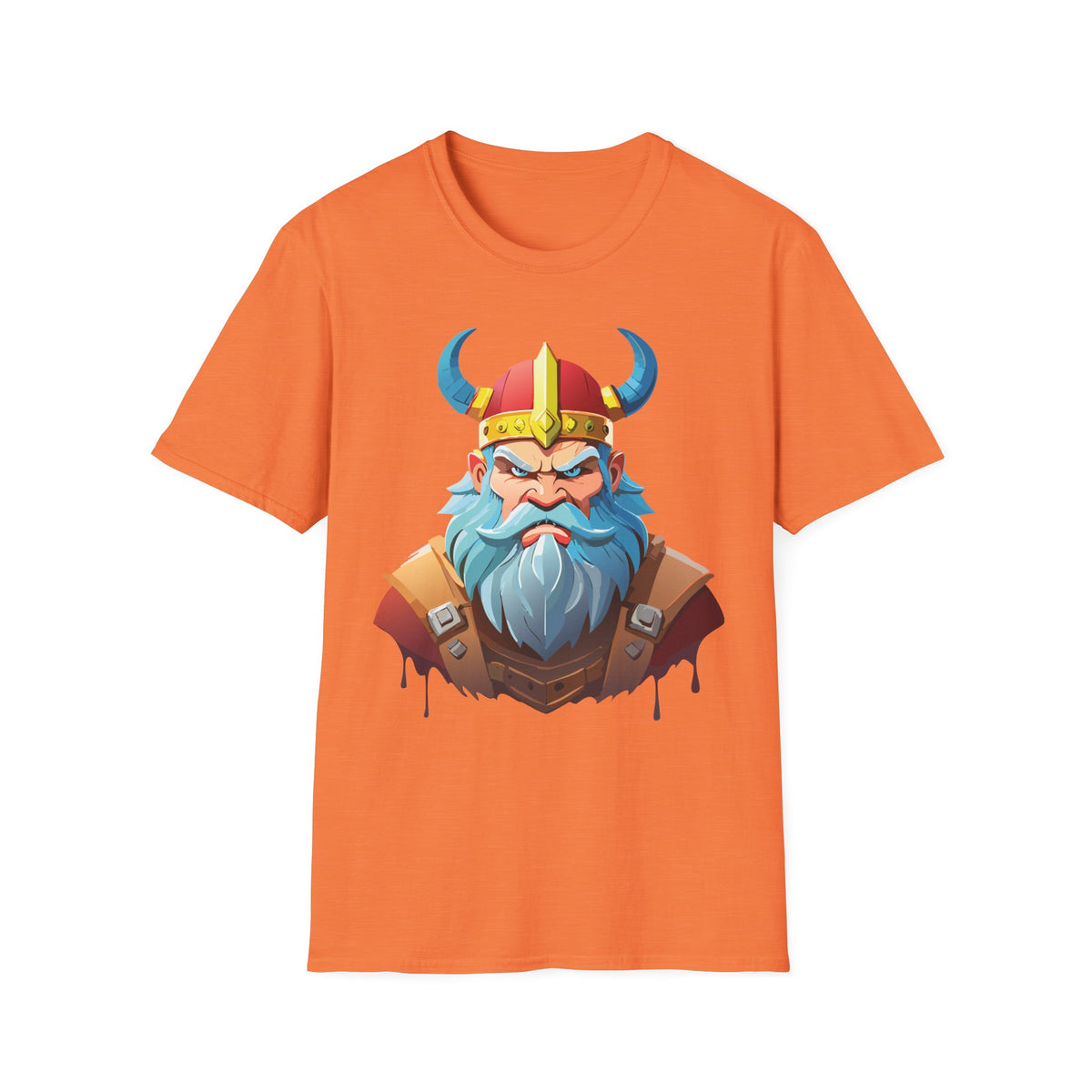 Viking Warrior Graphic T-Shirt | Horned Helmet Illustration, Bold Beard