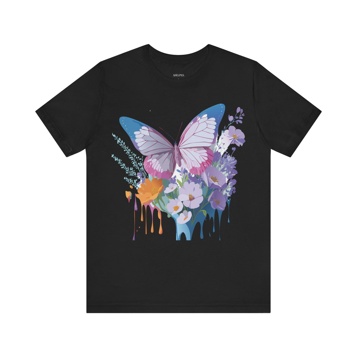 Butterfly Graphic Unisex Cotton Bella+Canvas Tee with Art Design n83