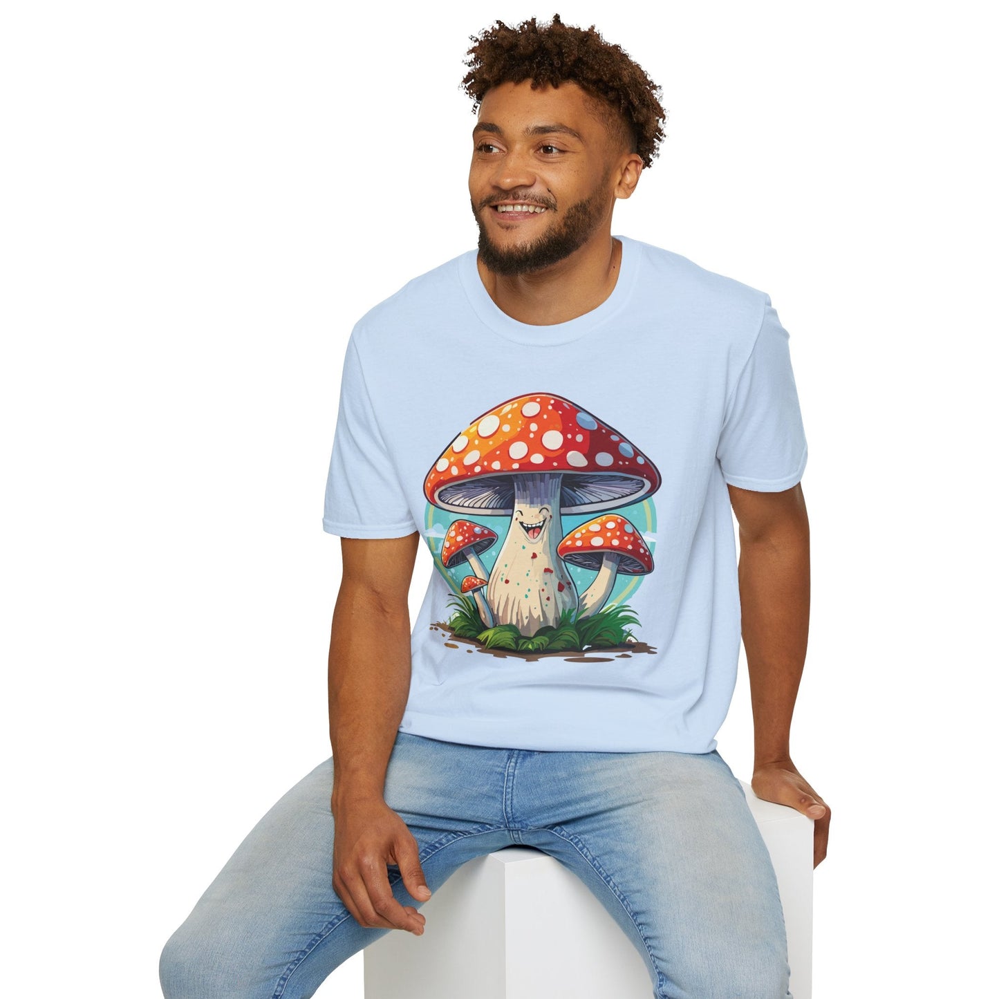Mashroom Tee Shirt Unisex Funny Mashroom Design Softstyle Cotton Tee For Everyday Comfort