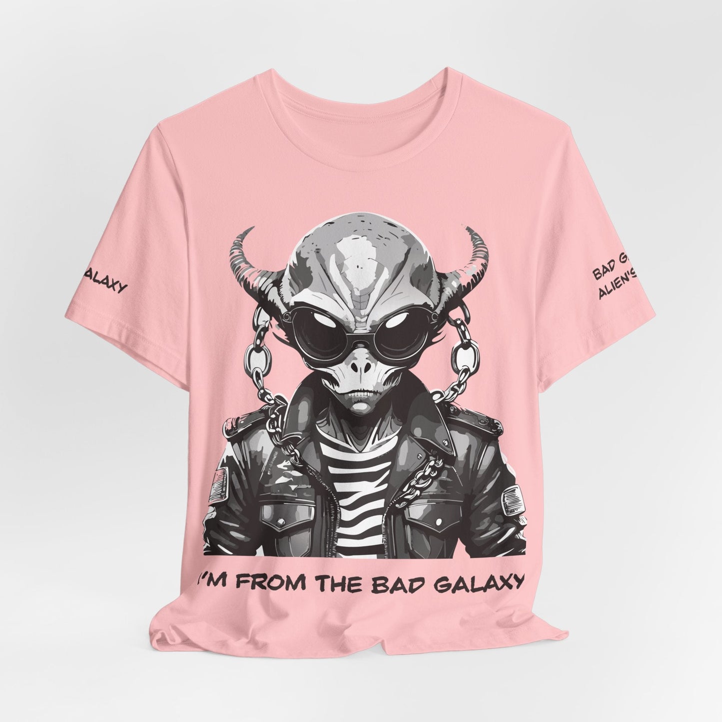 Tee Shirt With Alien From Bad Galaxy One Hundred Percent Cotton Lightweight USA Made With Eco Inks