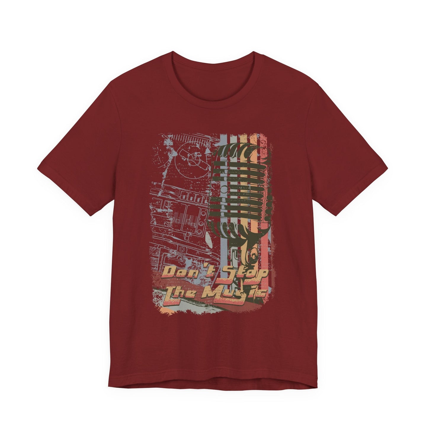 Retro Microphone Graphic Unisex Cotton T-Shirt r9