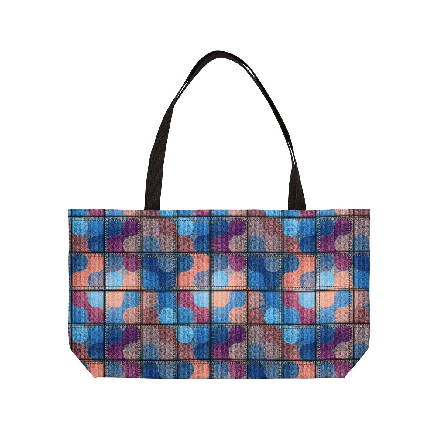 Denim Print Yoga Bag High-Quality 100% Spun Polyester 24x13 Canvas Gym Bag 17