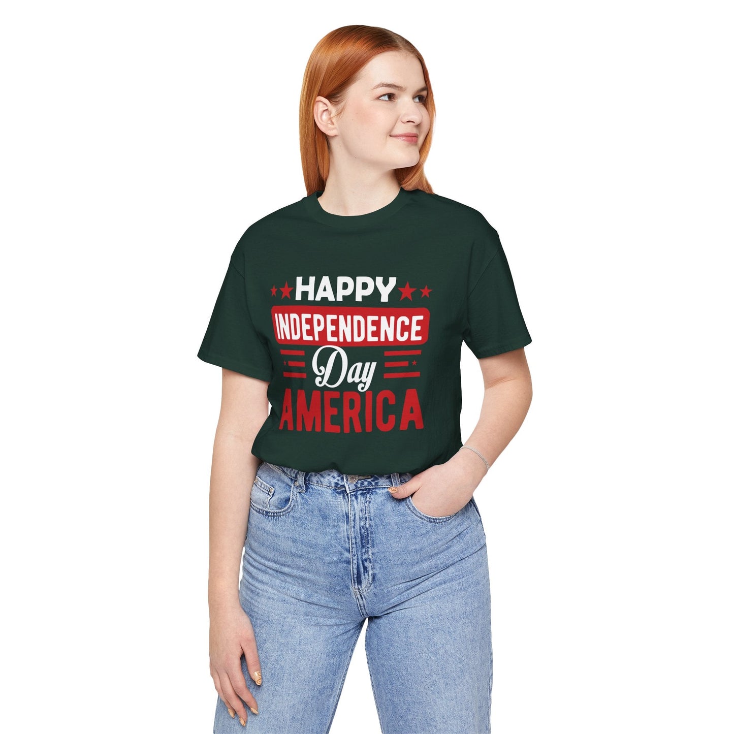 Happy Independence Day America Graphic Unisex Cotton T-Shirt 015