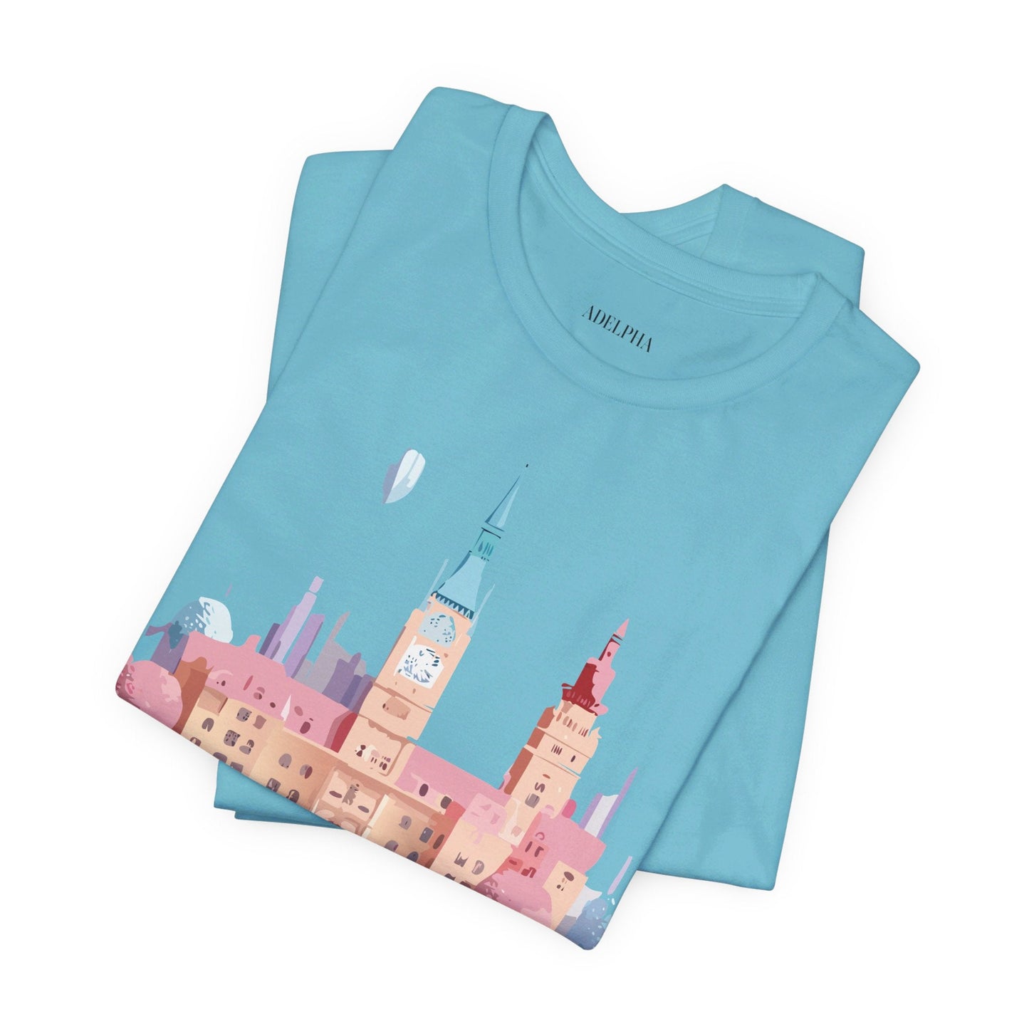 Tourist Shirt Prague Graphic Tee Unisex Jersey Short Sleeve Vintage Style Adelpha