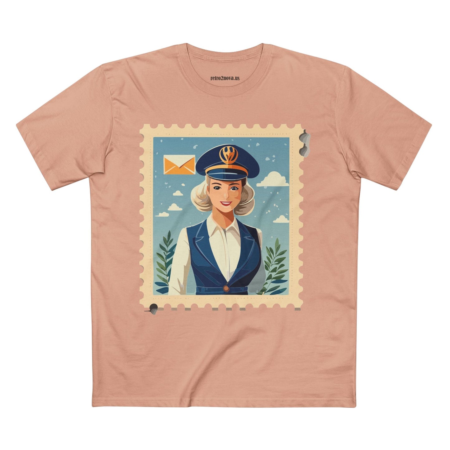Stamp Shirt Postage Stamp Tee Unisex Premium Cotton Original Art Design Retro2Nova
