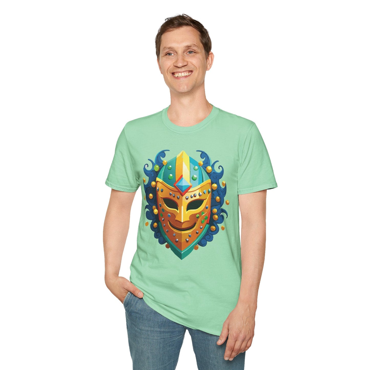 Unisex Mask Tee Shirt Gildan Softstyle 64000 100 Percent Ring Spun Cotton Comfort