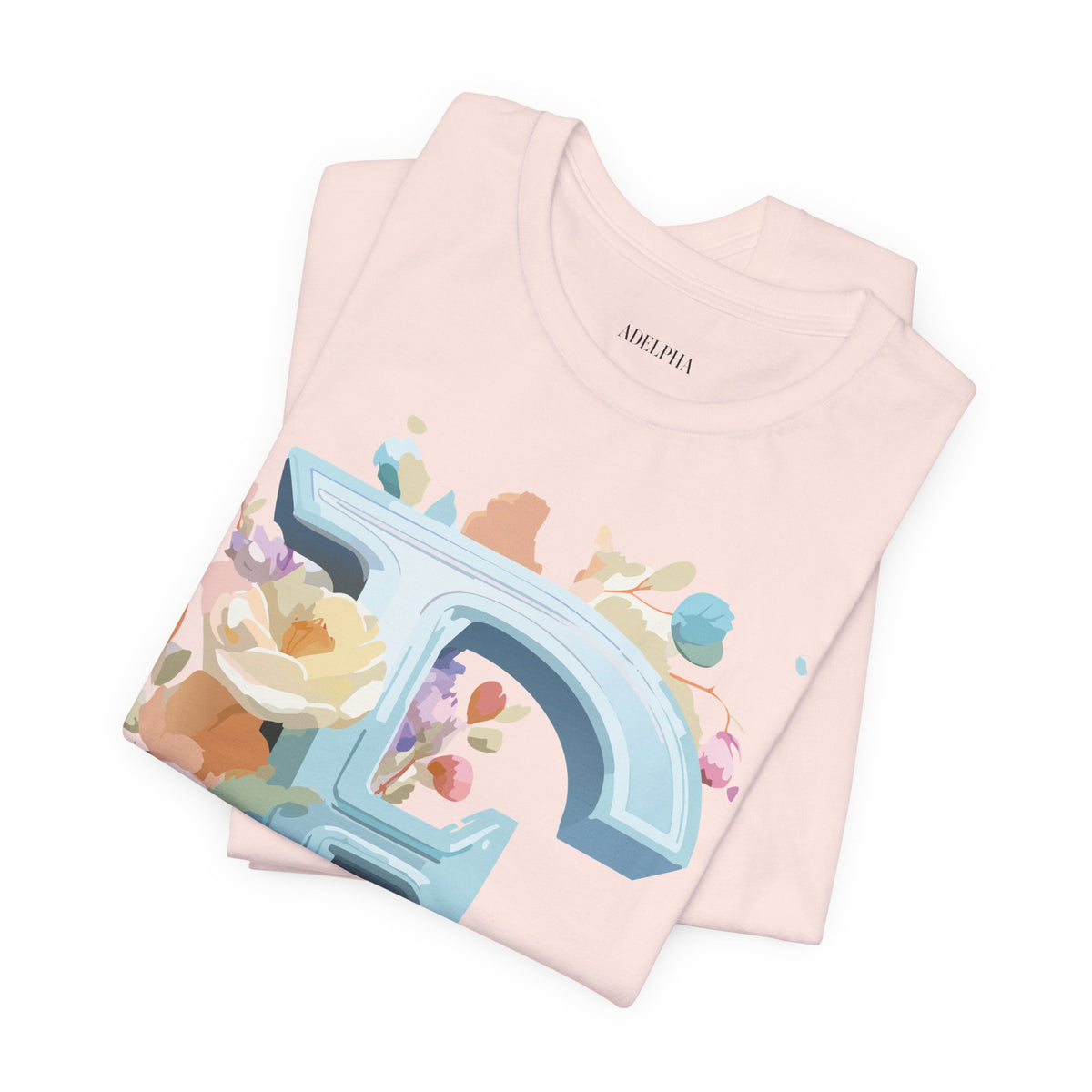 Letter E Graphic Unisex Cotton Bella+Canvas Tee with Art Letter Design