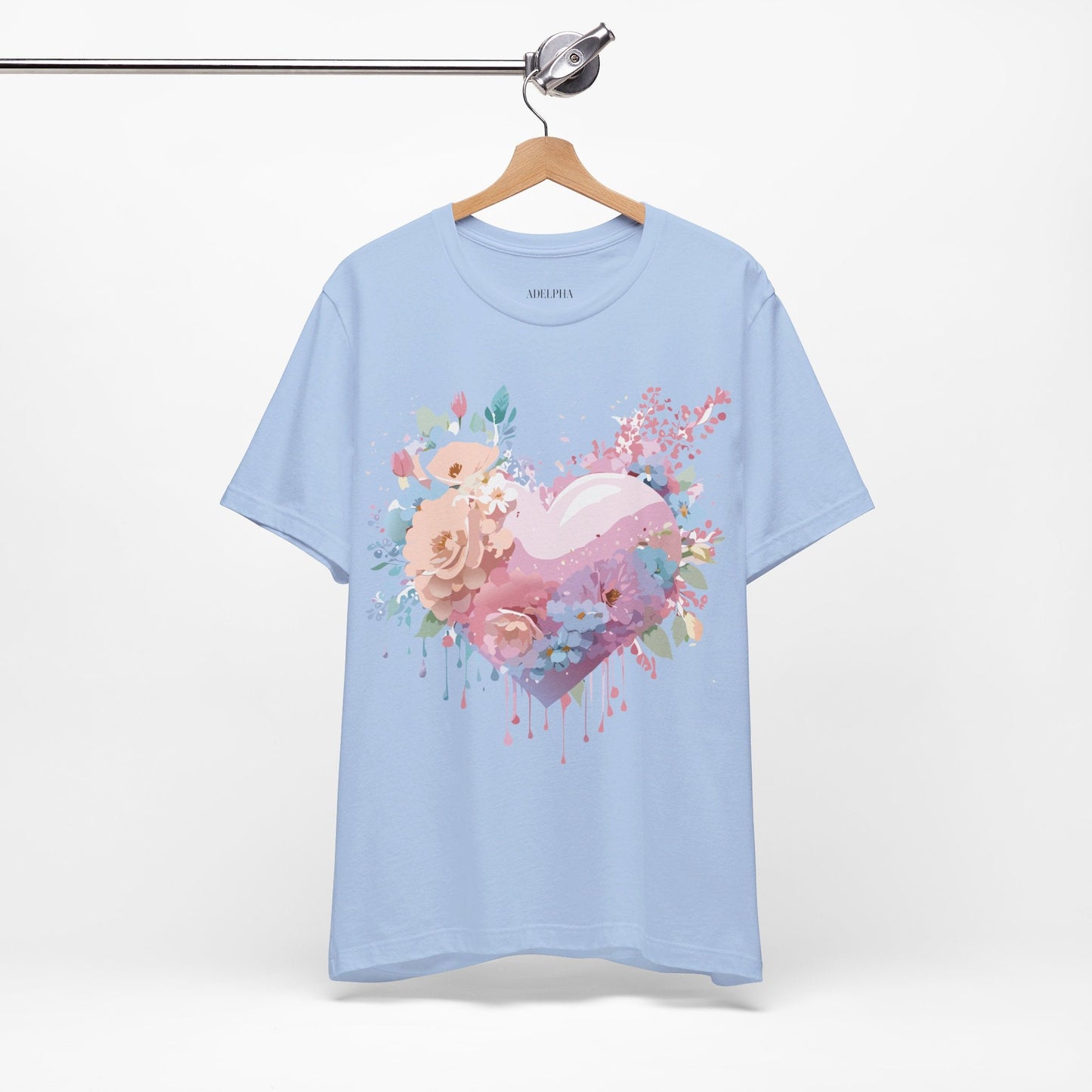 Valentine Day Graphic Unisex 100 Cotton Vintage Artwork with Love and Flower Design Tee 29