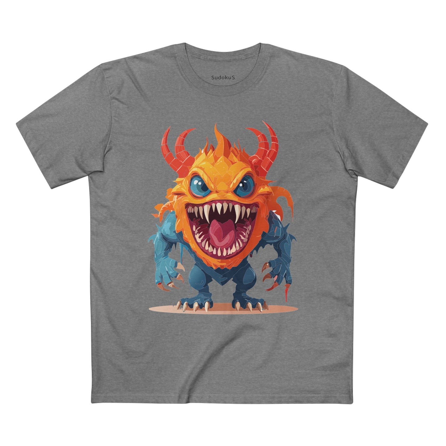 Cartoon Monsters Graphic Unisex 100 Cotton Staple Tee 26