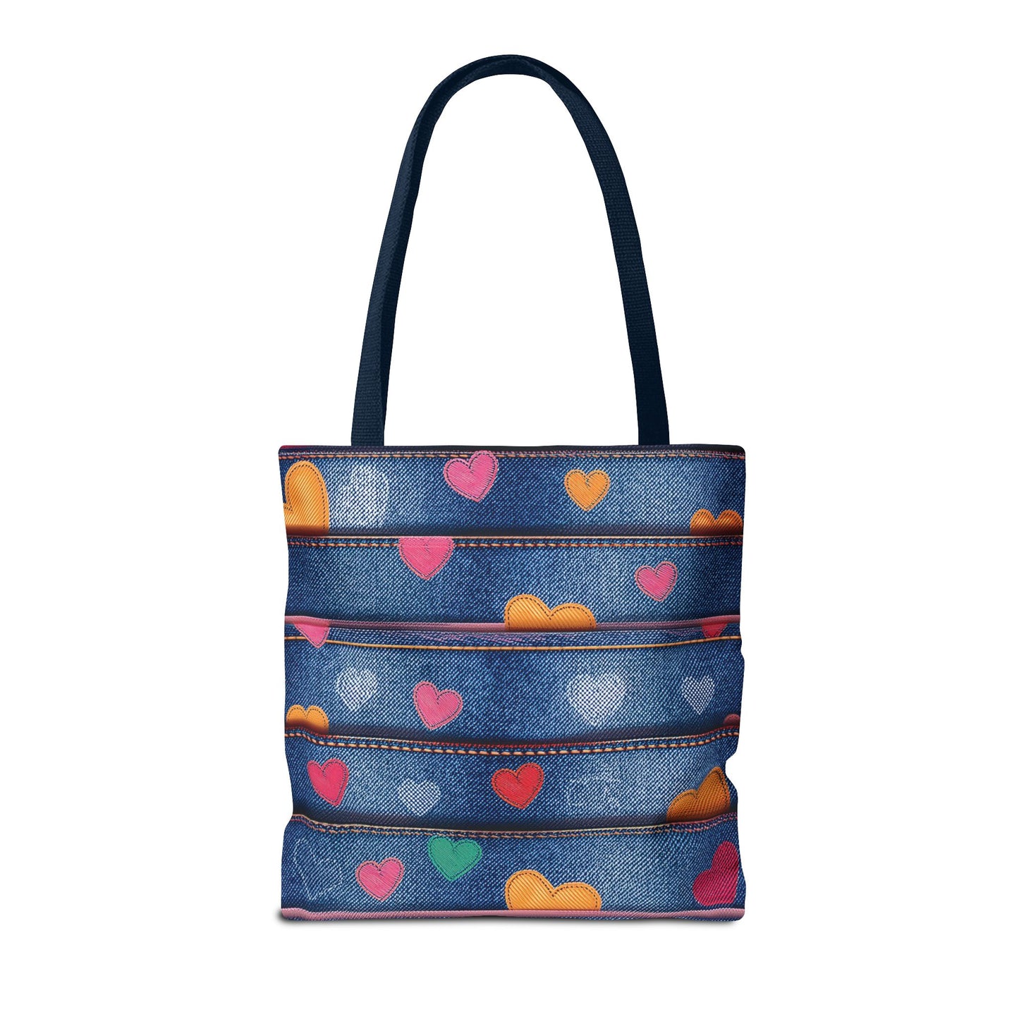 Love Day Graphic Design Denim Fabric Imitation Print Unisex Canvas Bag POLY 3 Sizes Tote Bag 201-28