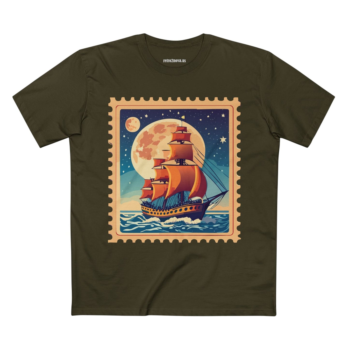 Postage Stamp Shirt Unisex Premium Cotton Tee With Original Art Design Retro2Nova