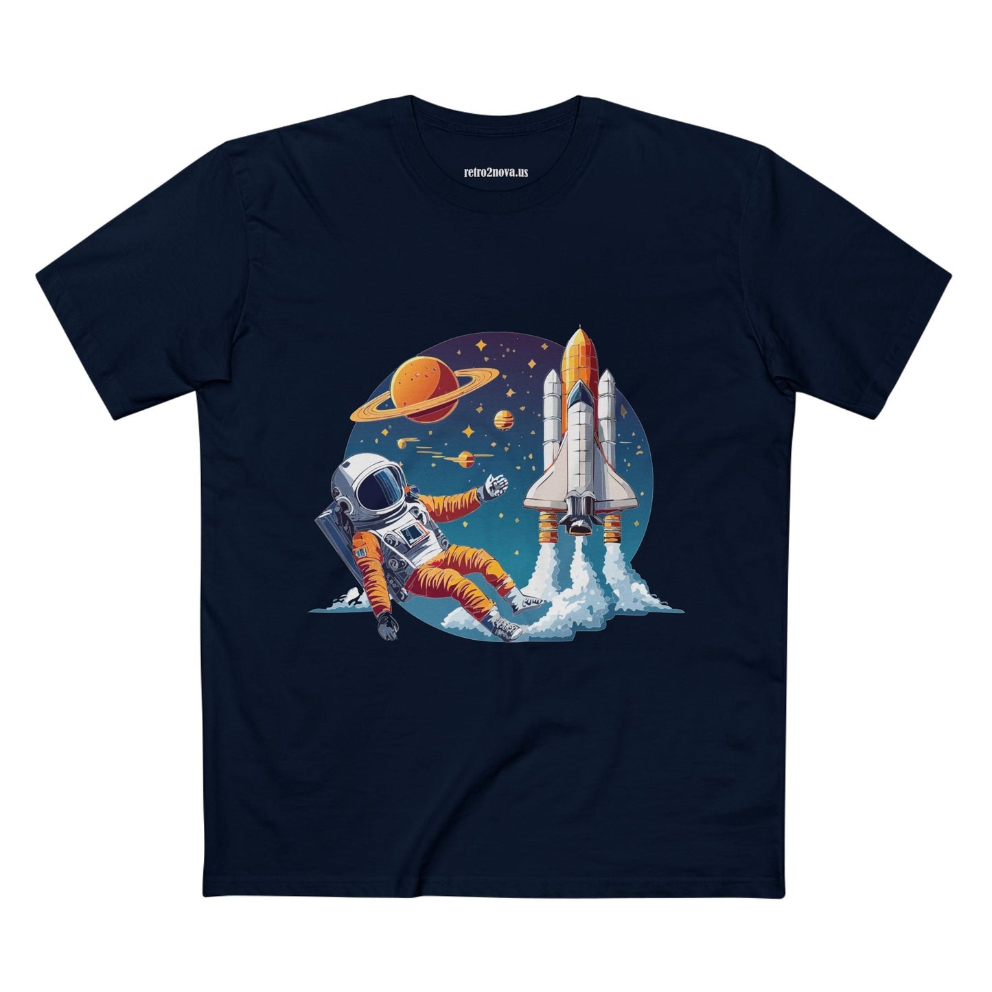 Cosmos Astronaut Shirt CS 24 Unisex Premium Cotton Tee With Original Art Design Retro2Nova