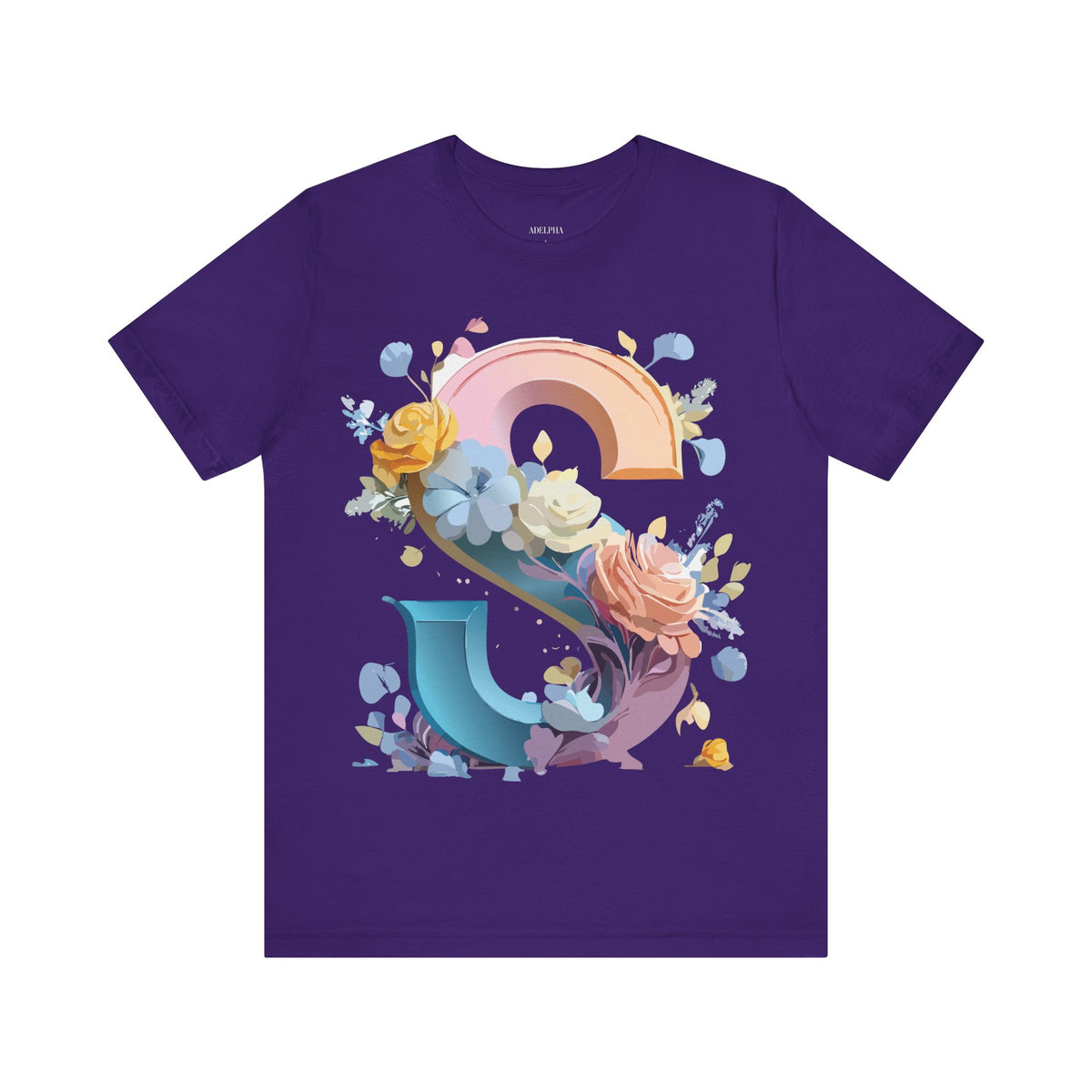 Letter S Graphic Unisex Cotton Bella+Canvas Tee with Art Letter Design