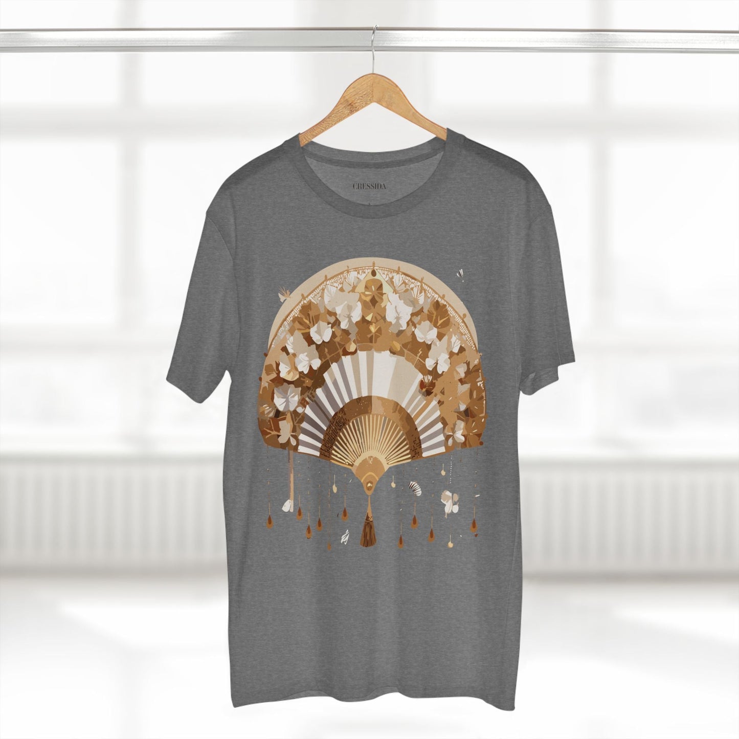 Antique Fan Graphic Design T-Shirt Unisex 100 Cotton Floral Carnival Artwork Tee 17