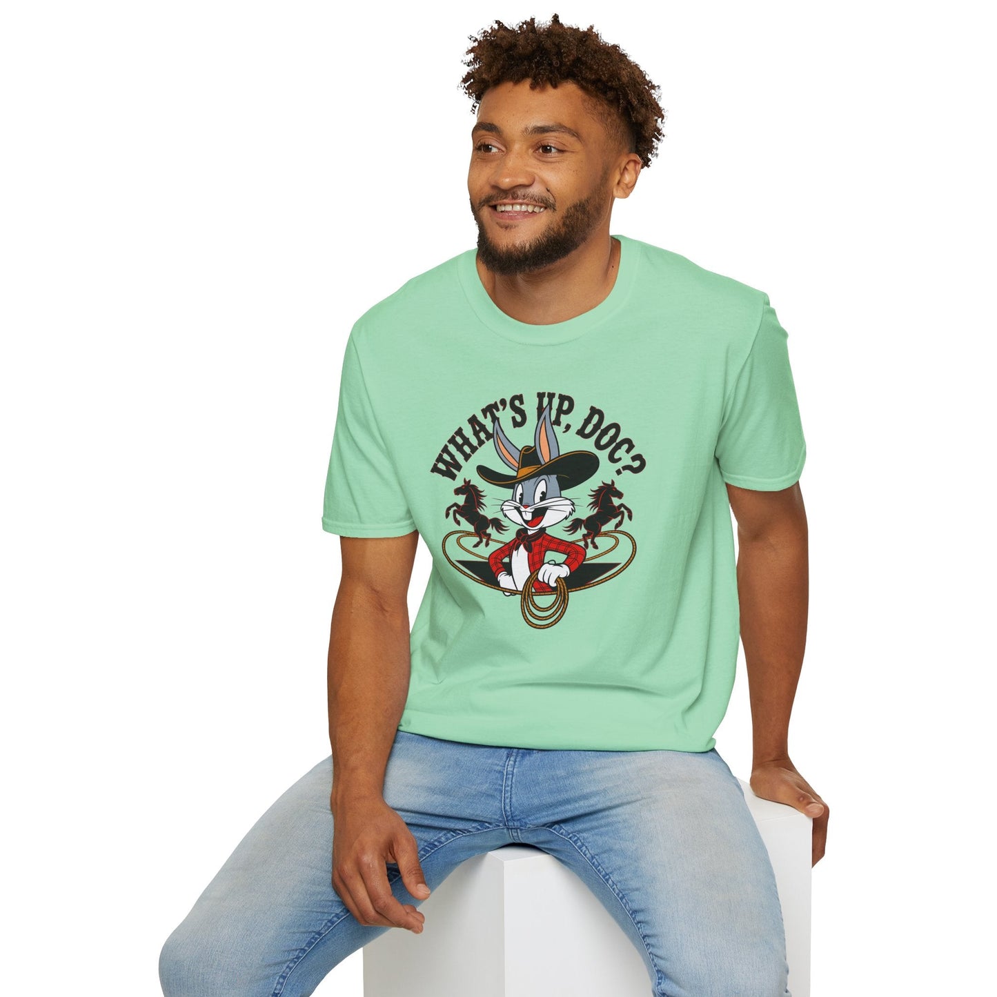 Cartoon Bunny Graphic Unisex Cotton Animal Animation Artwork Design Tee 41