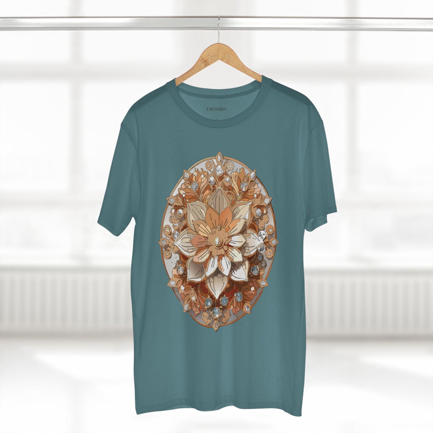 Floral Graphic T-Shirt Unisex 100 Cotton Art Design with Antique Flowers Tee 13