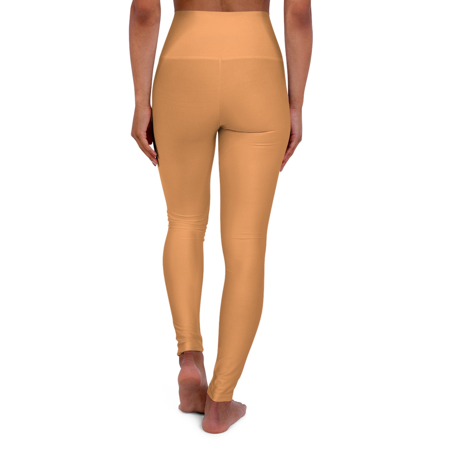 Sandy Gold Color High-Waist Yoga Leggings Women's Seamless Poly-Span Stretchy Pants XS-2XL