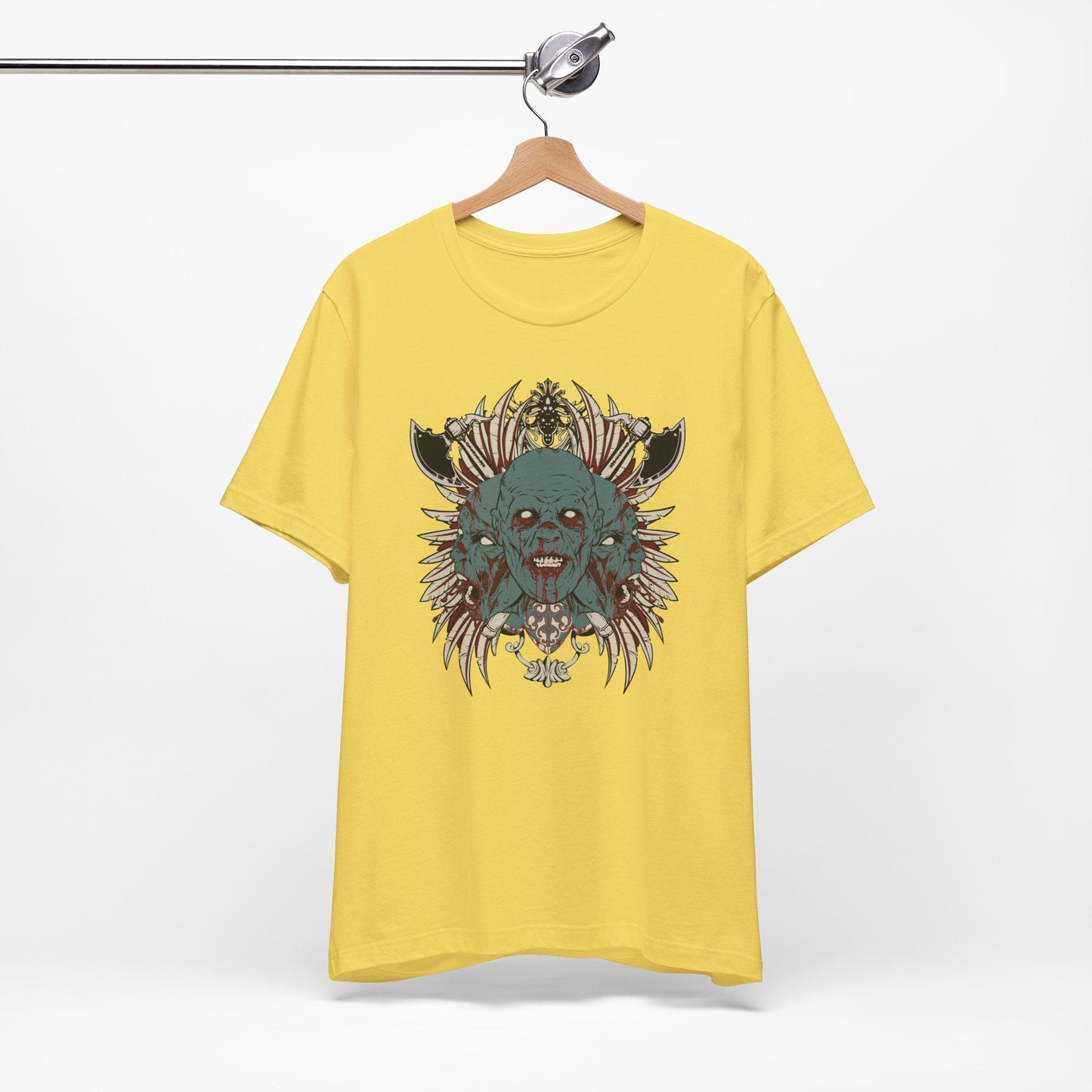 Zombie Skull Mandala T-Shirt Horror Graphic Tee, Gothic Skull Art-54-2