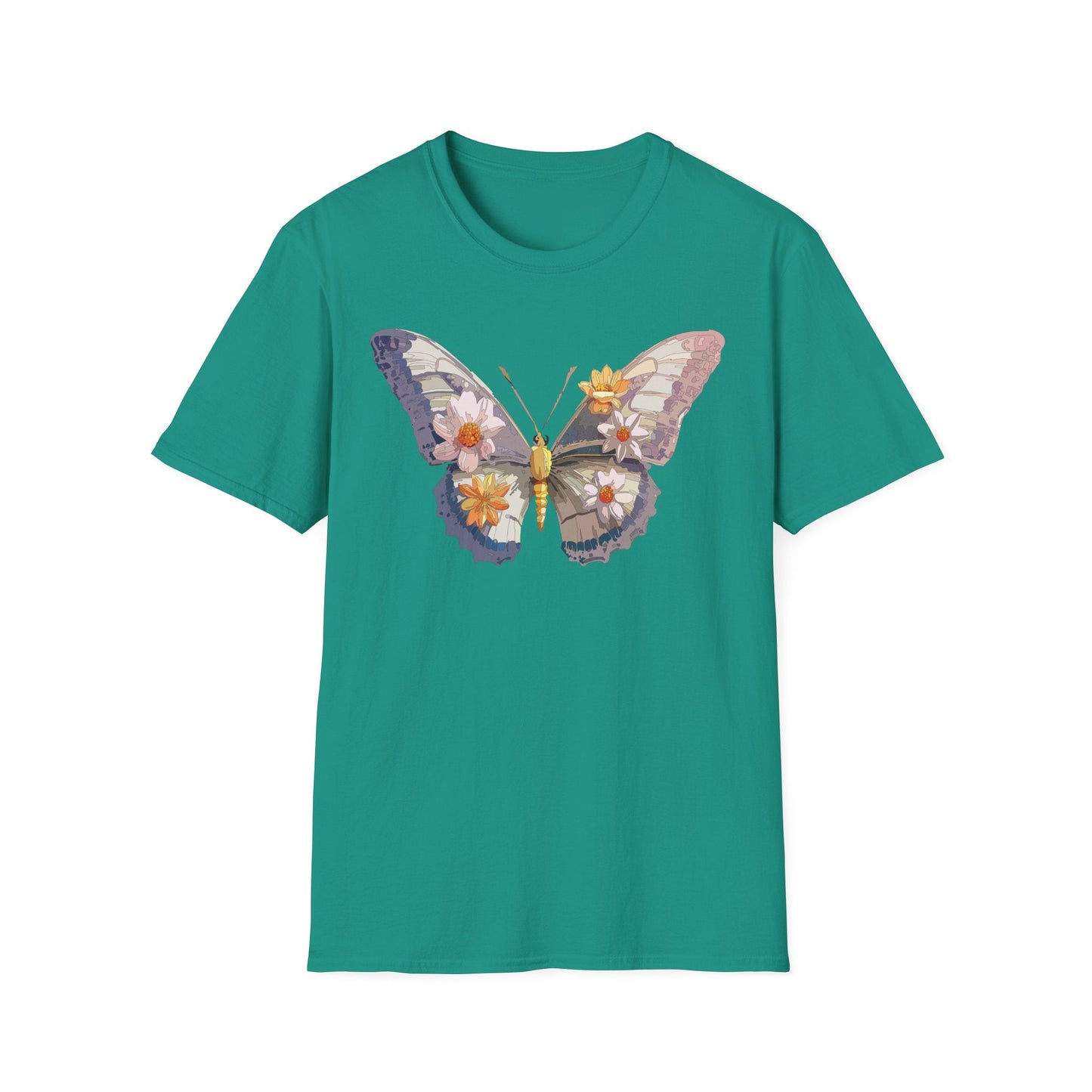 Butterfly Shirt Unisex Short Sleeve Tee Monarch Butterfly Design Gildan Softstyle 64000