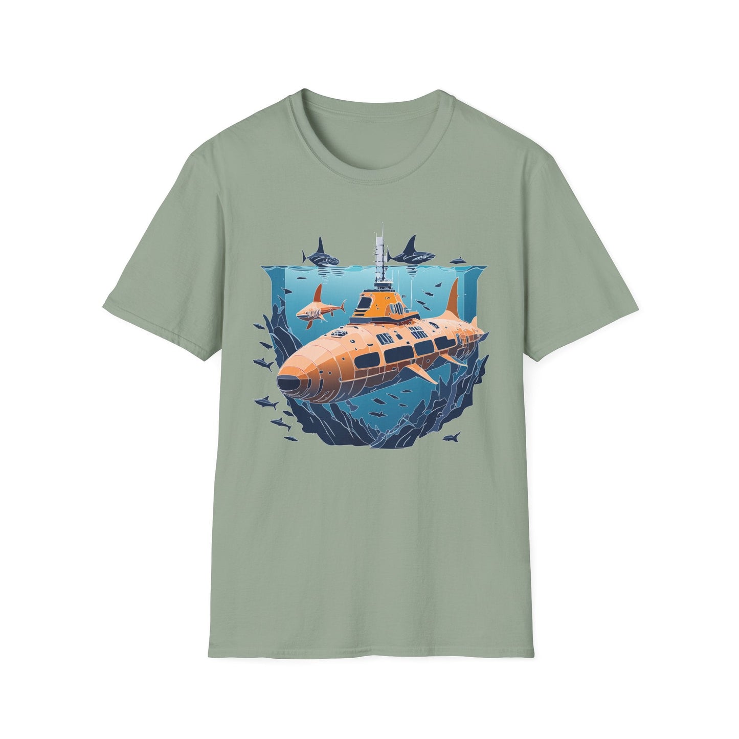 Ocean T Shirt Unisex Gildan Softstyle 64000 Ocean Theme Tee 100 Percent Cotton Fabric