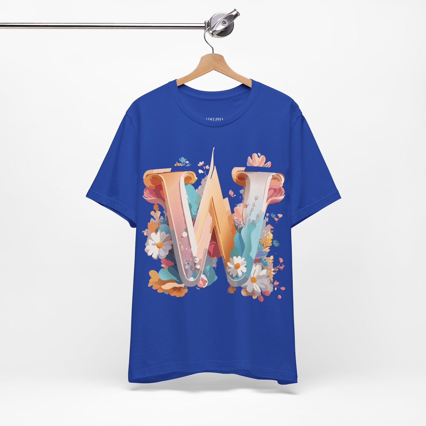 Letter W Shirt Unisex Graphic Tee By Adelpha Vintage Inspired Art Short Sleeve Collection