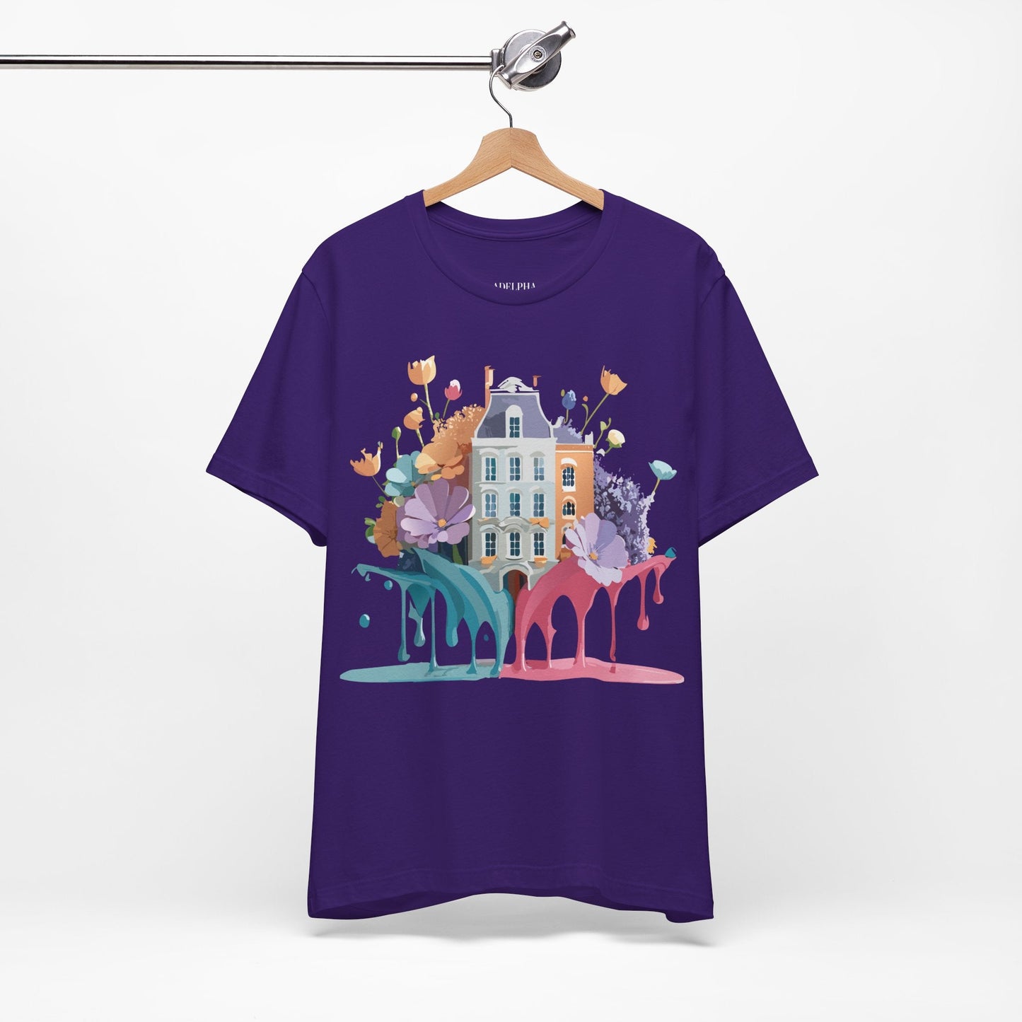 Adelpha Vintage Amsterdam Graphic Tee For Everyday Casual Wear Unisex Short Sleeve Shirt