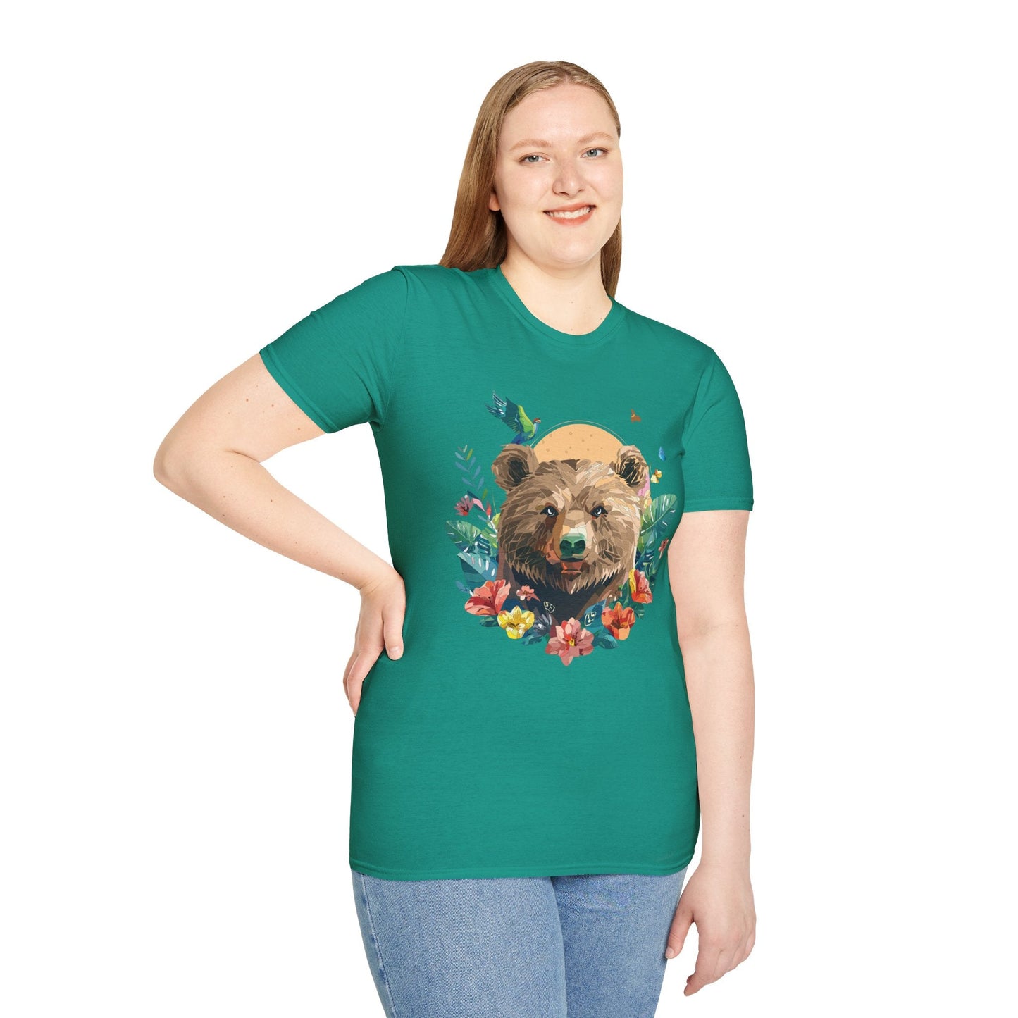 Bear T Shirt Unisex Graphic Tee Bear Lover Gift 100 Percent Ring Spun Cotton Softstyle 64000 Gildan