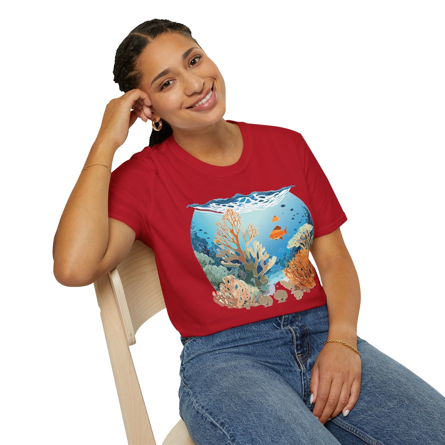 Ocean Graphic Unisex Softstyle Cotton Tee 1